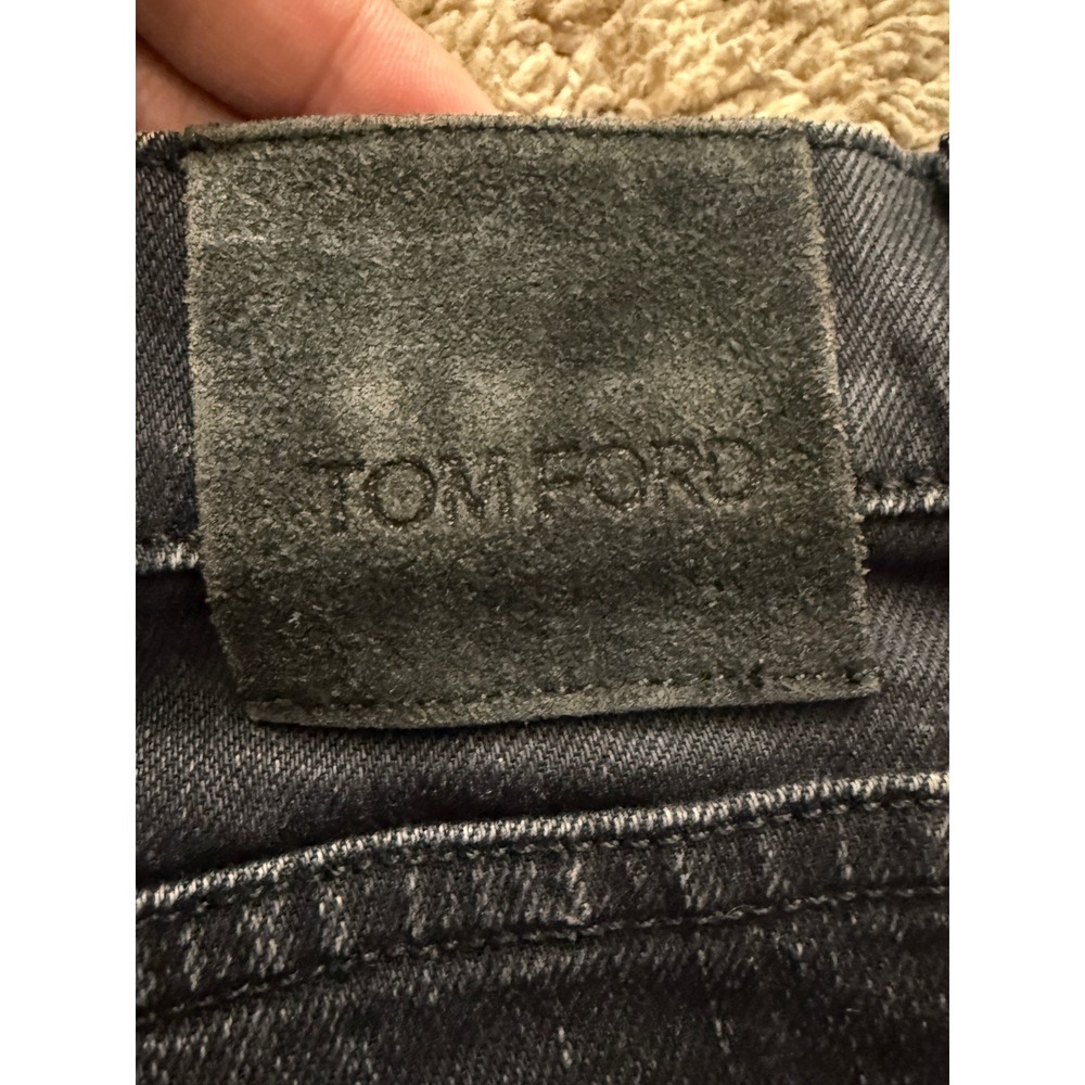 Tom Ford Mens Selvedge Button Fly Denim Jeans Straight Leg Washed Black  34 - Picture 2 of 11